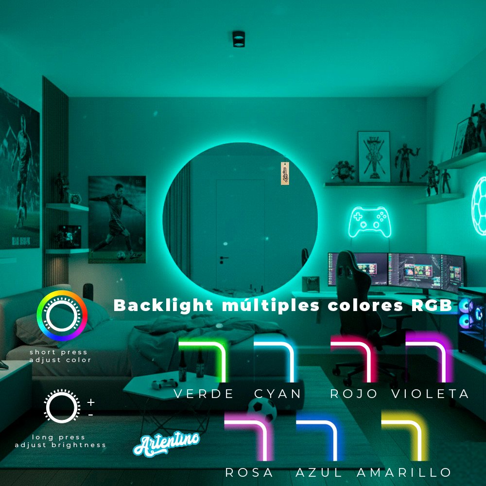 ESPEJO REDONDO LED 60 cm