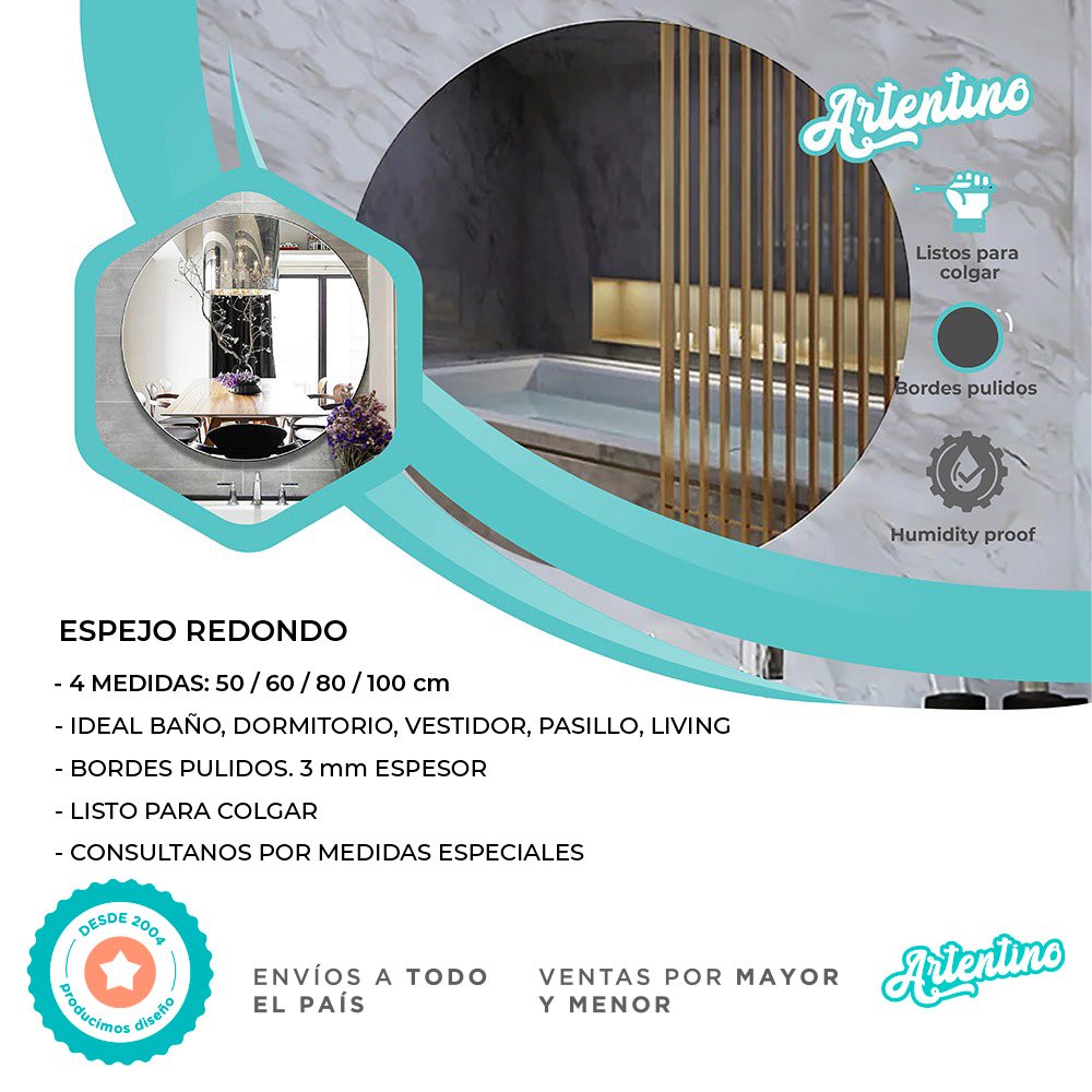 ESPEJO REDONDO LED 60 cm