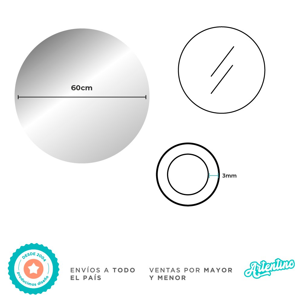 ESPEJO REDONDO LED 60 cm